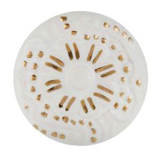 White Golden Floral Ceramic Cabinet Knob